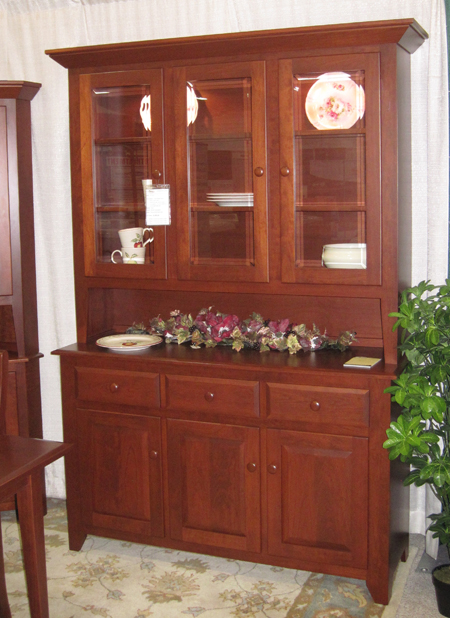 Shaker-3-Door-Lighted-Hutch-Cherry
